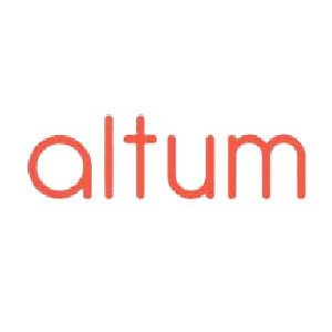 주황색 altum 이라는 글자가 쓰여져 있는 알텀 로고