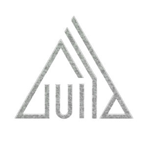 삼각형의 옅은 회색 도형이 층을 이루며 GUILD 라는 글씨를 구성하는 길드 로고